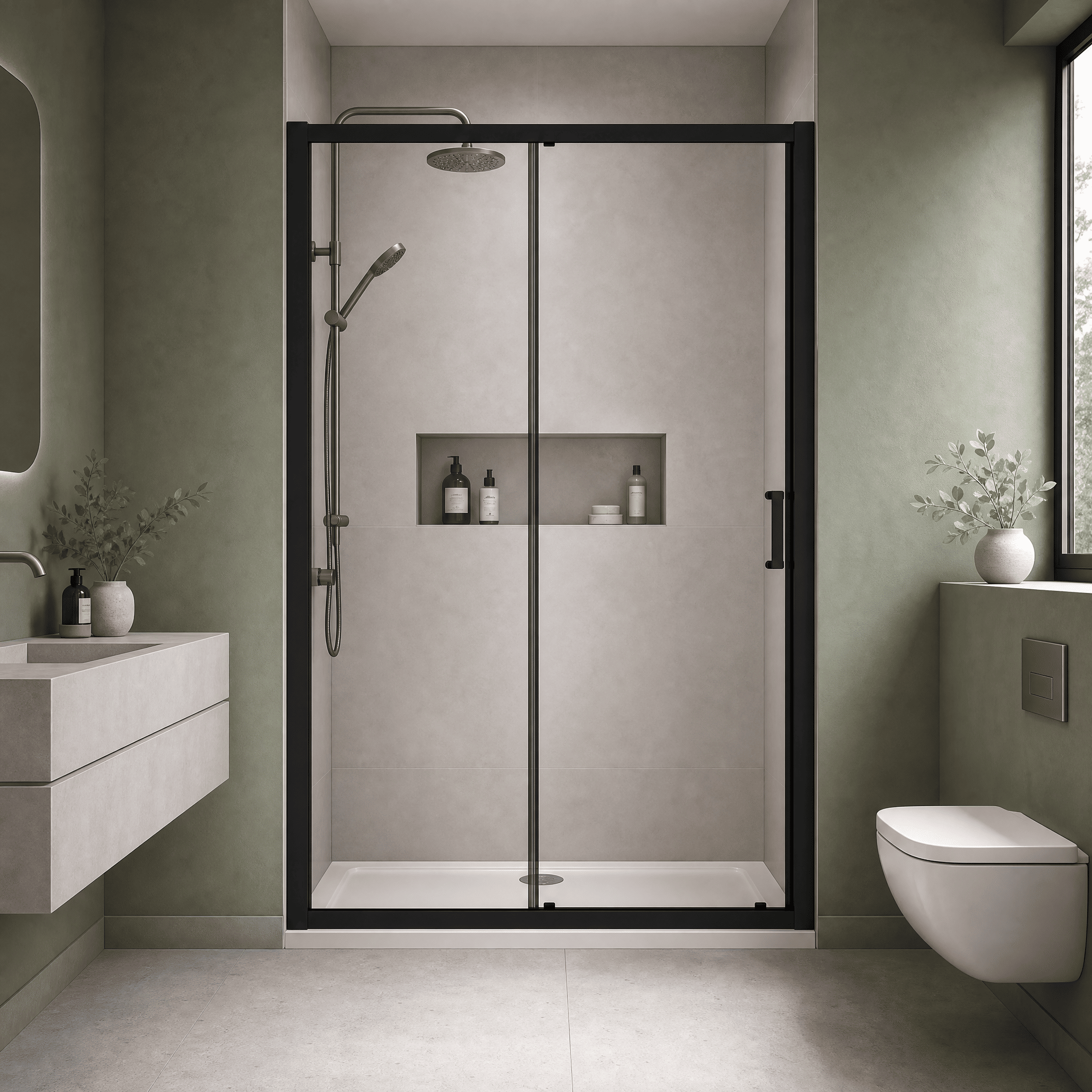 Matrix 6mm Glass Recessed Sliding Shower Door