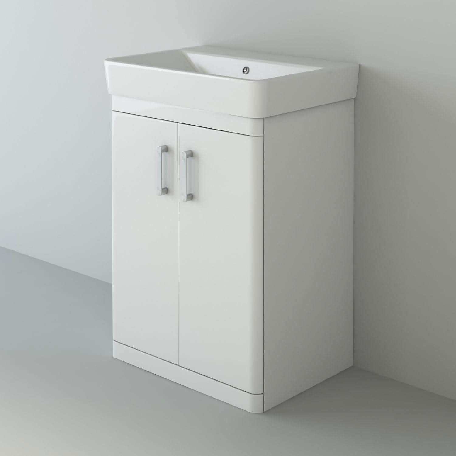 Solar Luxury Waterproof 2 Door Floorstanding Vanity Unit With Basin - 960mm x 600mm