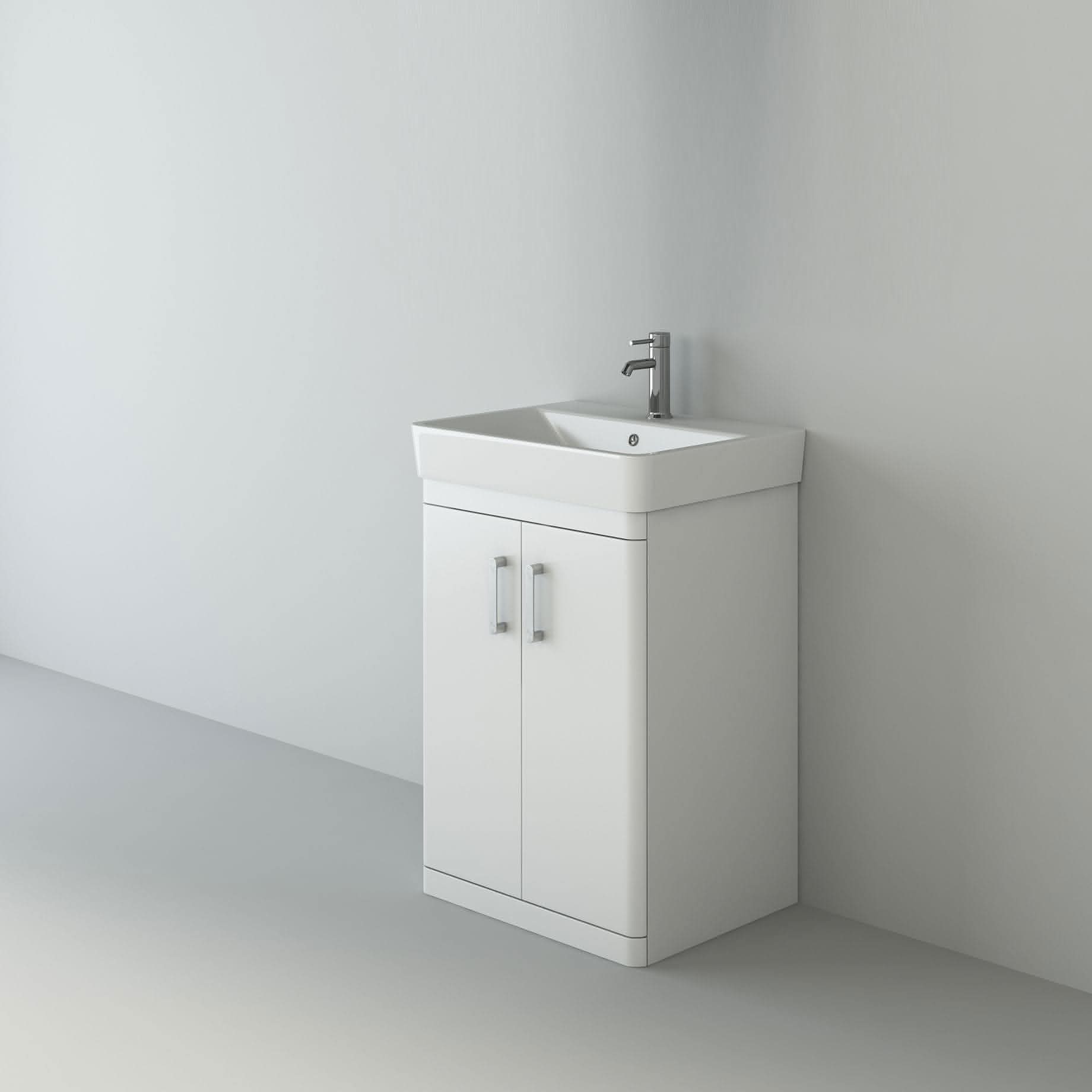 Solar Luxury Waterproof 2 Door Floorstanding Vanity Unit With Basin - 960mm x 600mm