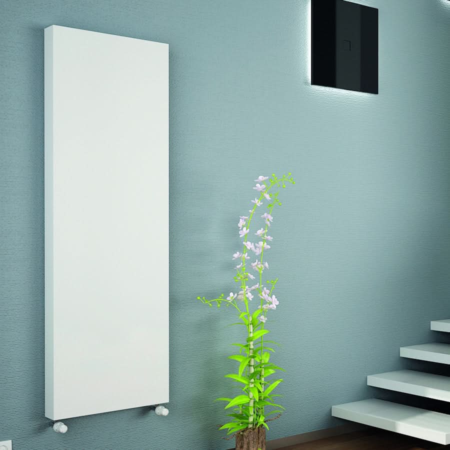 iBathUK Vertical Air Type 10 Panel Radiator with Thermostatic Radiator Valves - White - Various Size Options