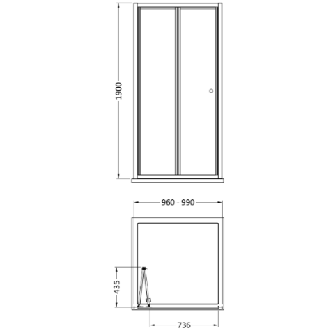 Matrix 4mm Glass Bi-fold Shower Door