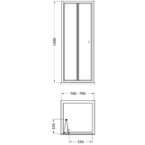 Matrix 4mm Glass Recessed Bi-fold Shower Door