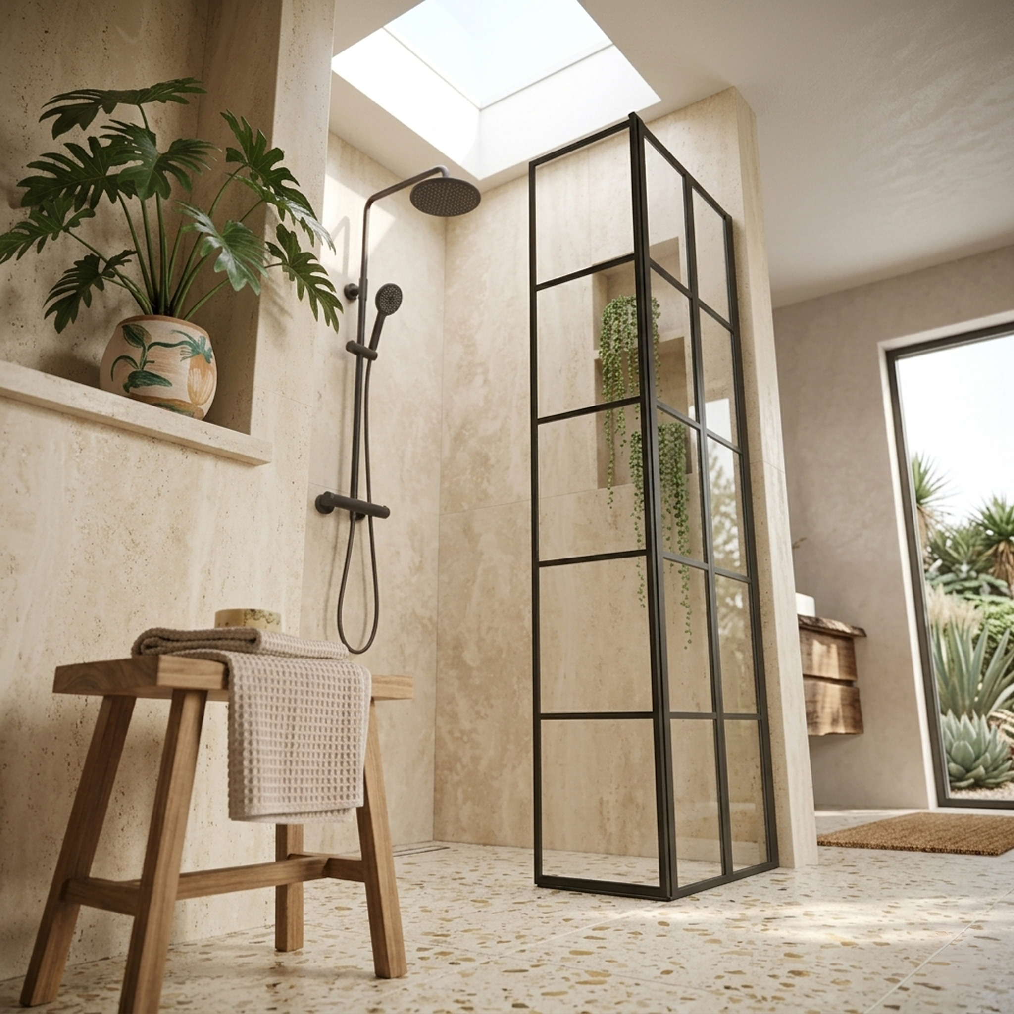 Aspect 8mm Glass Wetroom Flipper Panel - Matt Black