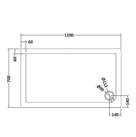 Bibe Slimline Rectangular Shower Tray - Slate Grey