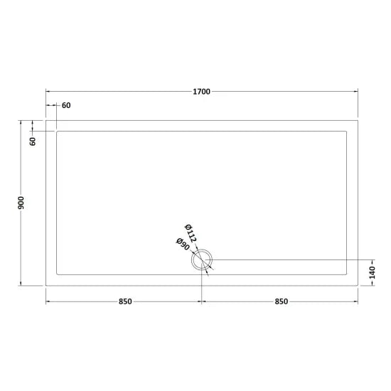 Bibe Slimline Rectangular Shower Tray - Slate Grey