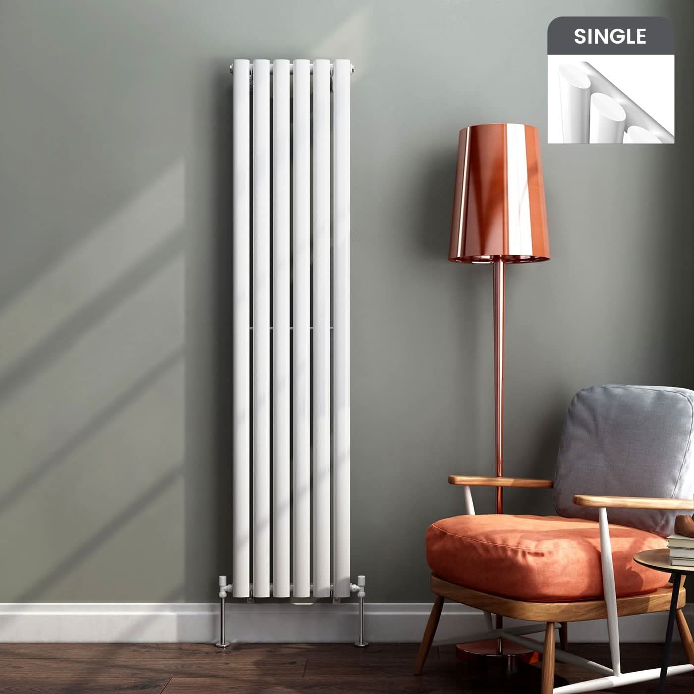 Princia Vertical Oval Single Panel Radiator