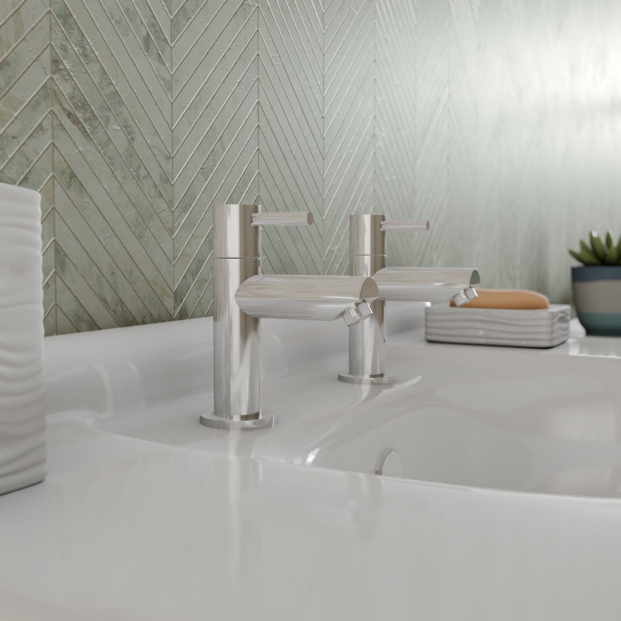 Jasper Basin Pillar Taps Pair - Chrome