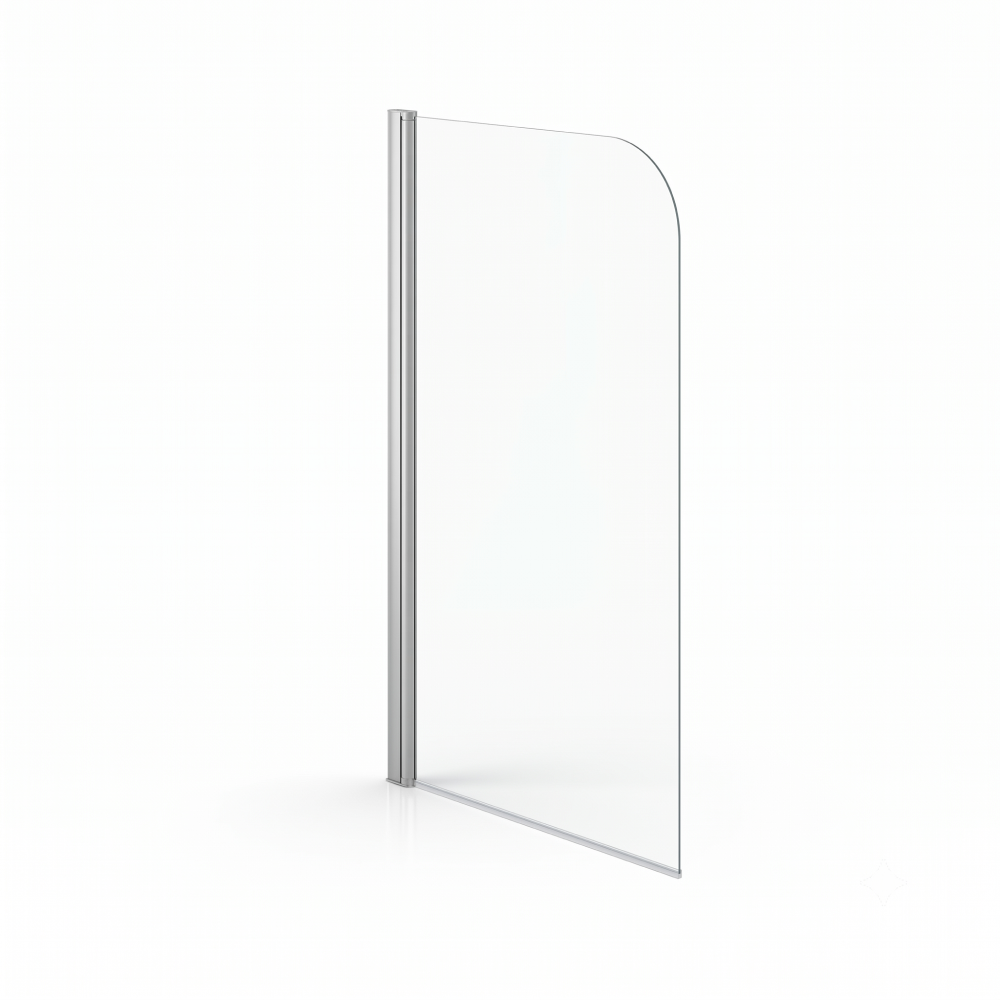 Curved Pivot Bath Screen - 1400 x 800mm - Chrome