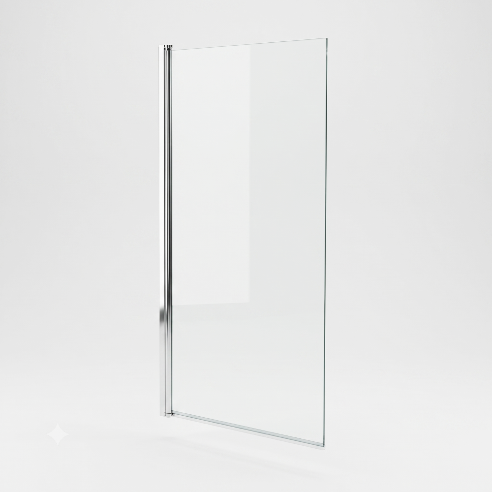 Square Edge Straight Top Pivot Bath Screen - 1400mm x 800mm