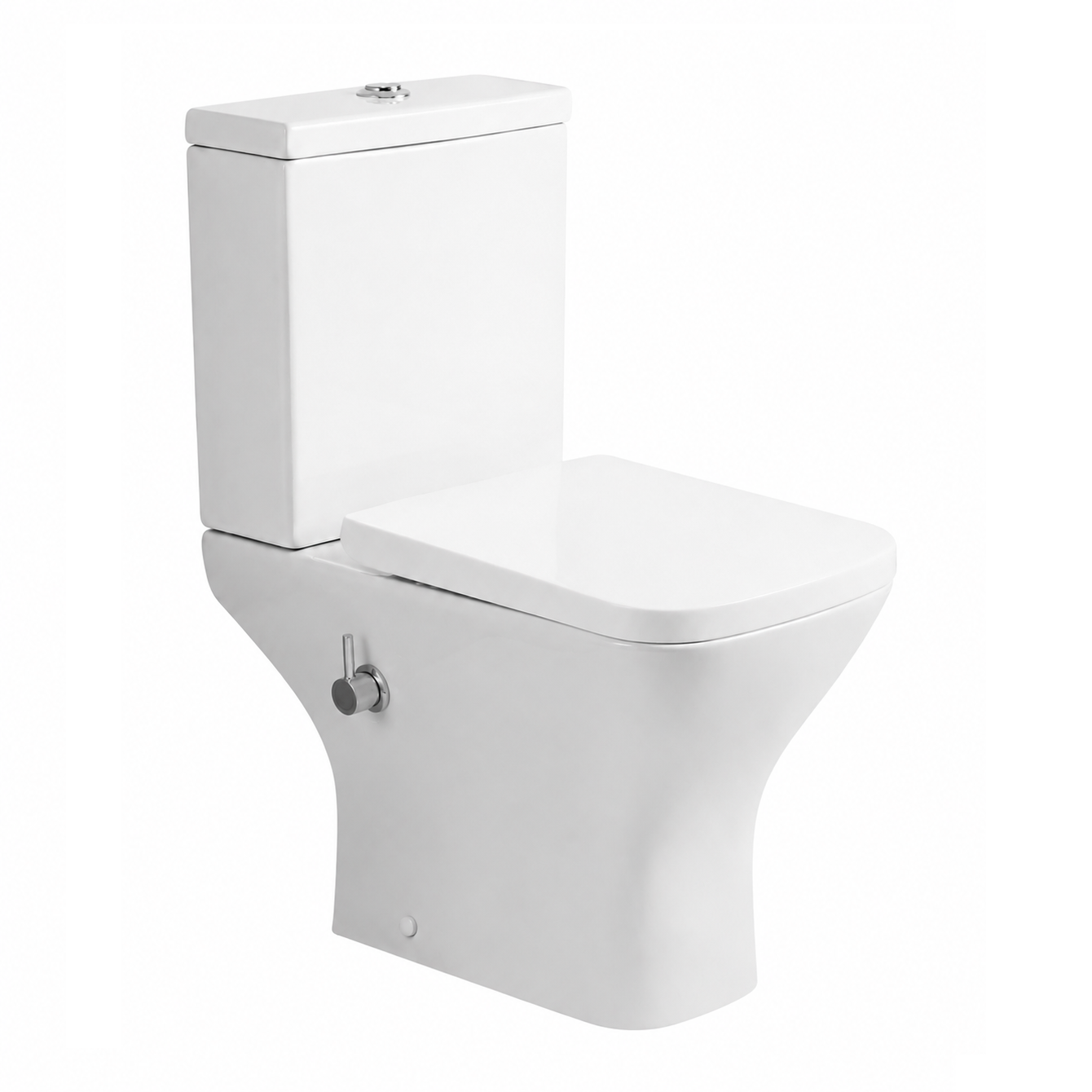 Venice Built-in Bidet Close Coupled Toilet with Cistern & Soft Close Seat Options - White