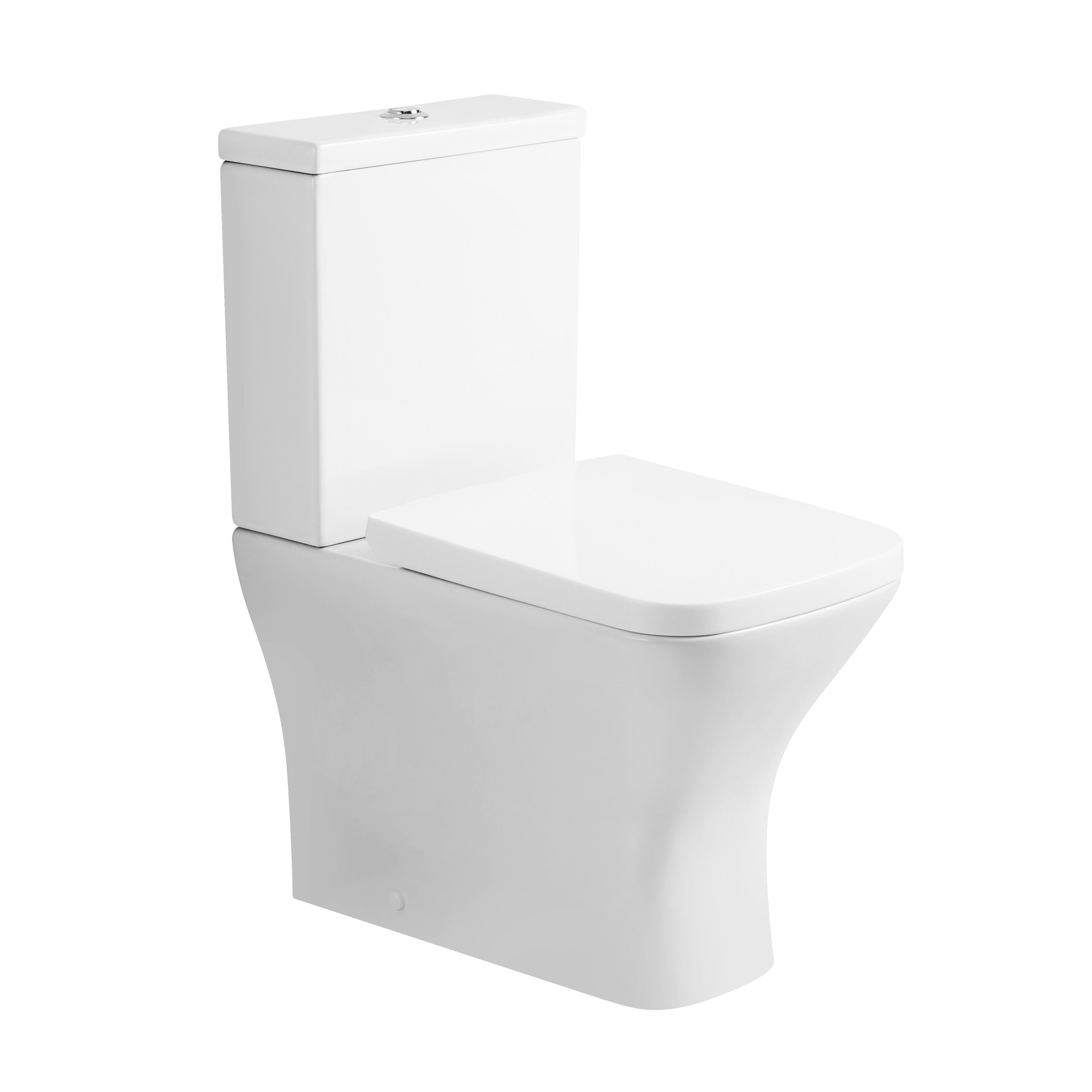 Venice Fully Shrouded Close Coupled Toilet with Cistern & Soft Close Seat Options - White