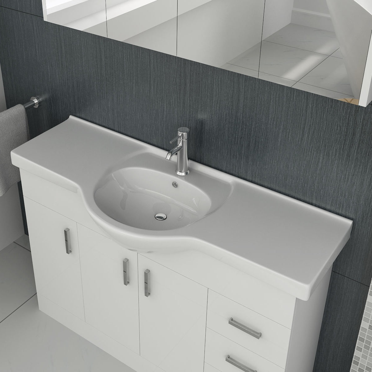 Linx Floorstanding Vanity Unit with Basin - Gloss White
