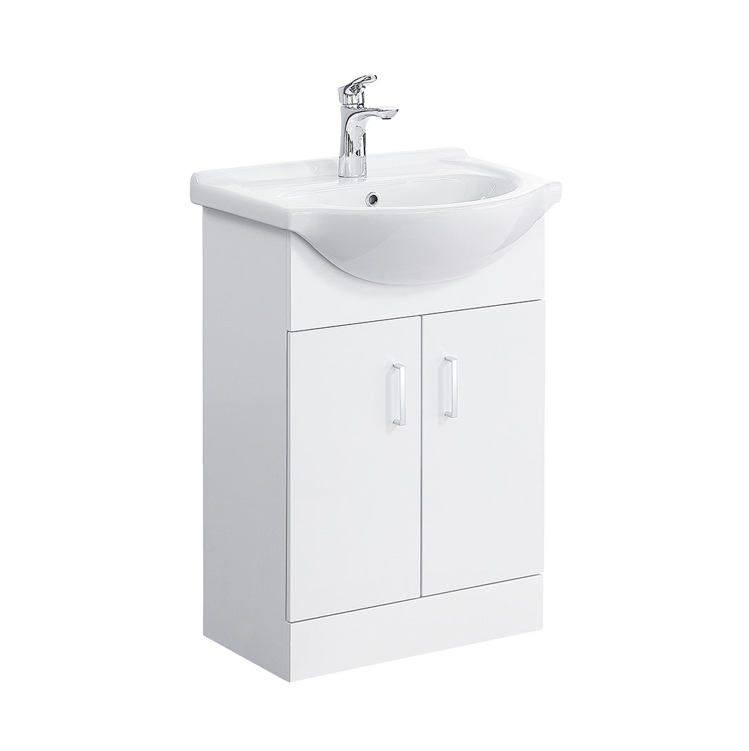 Linx Floorstanding Vanity Unit with Basin - Gloss White