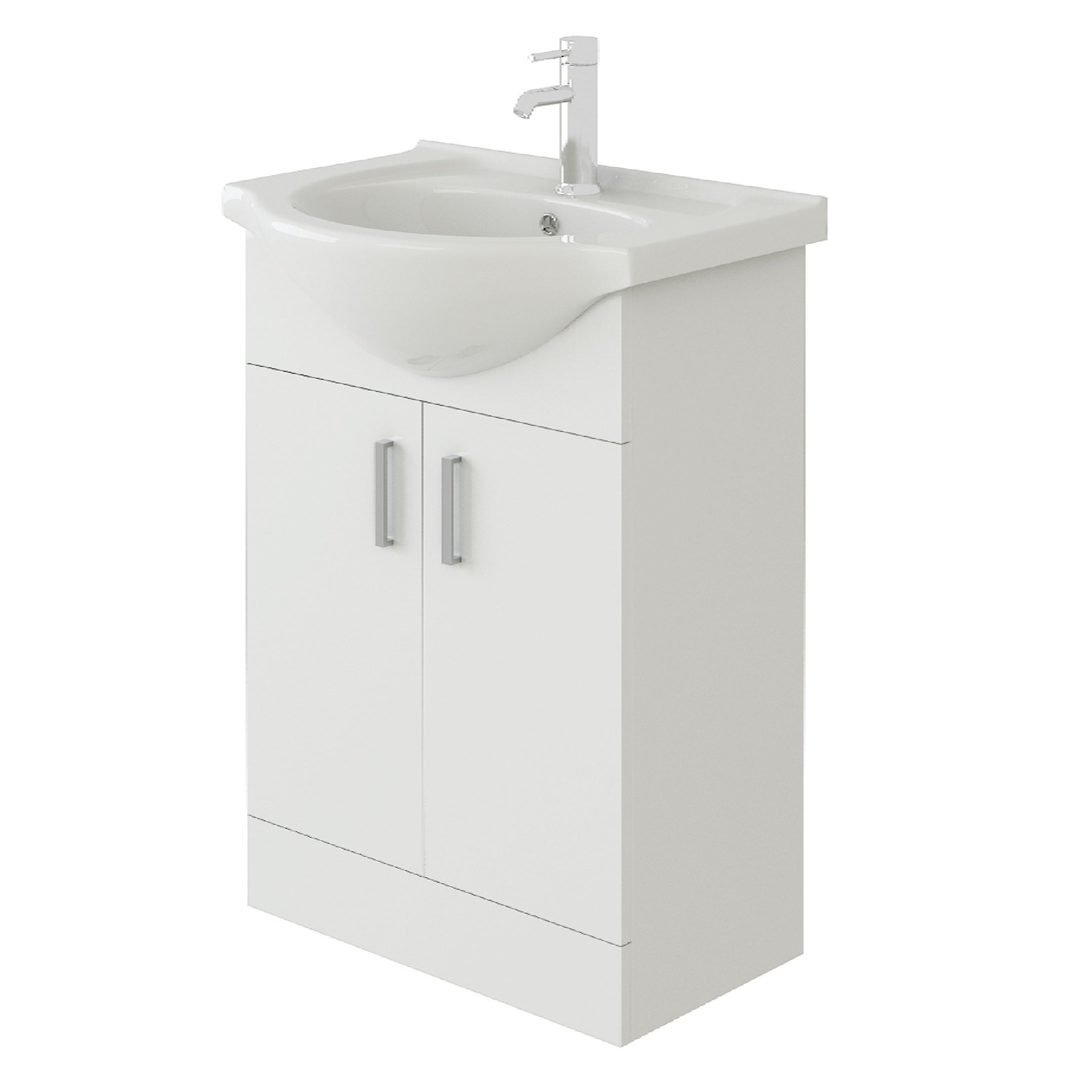 Linx Floorstanding Vanity Unit with Basin - Gloss White