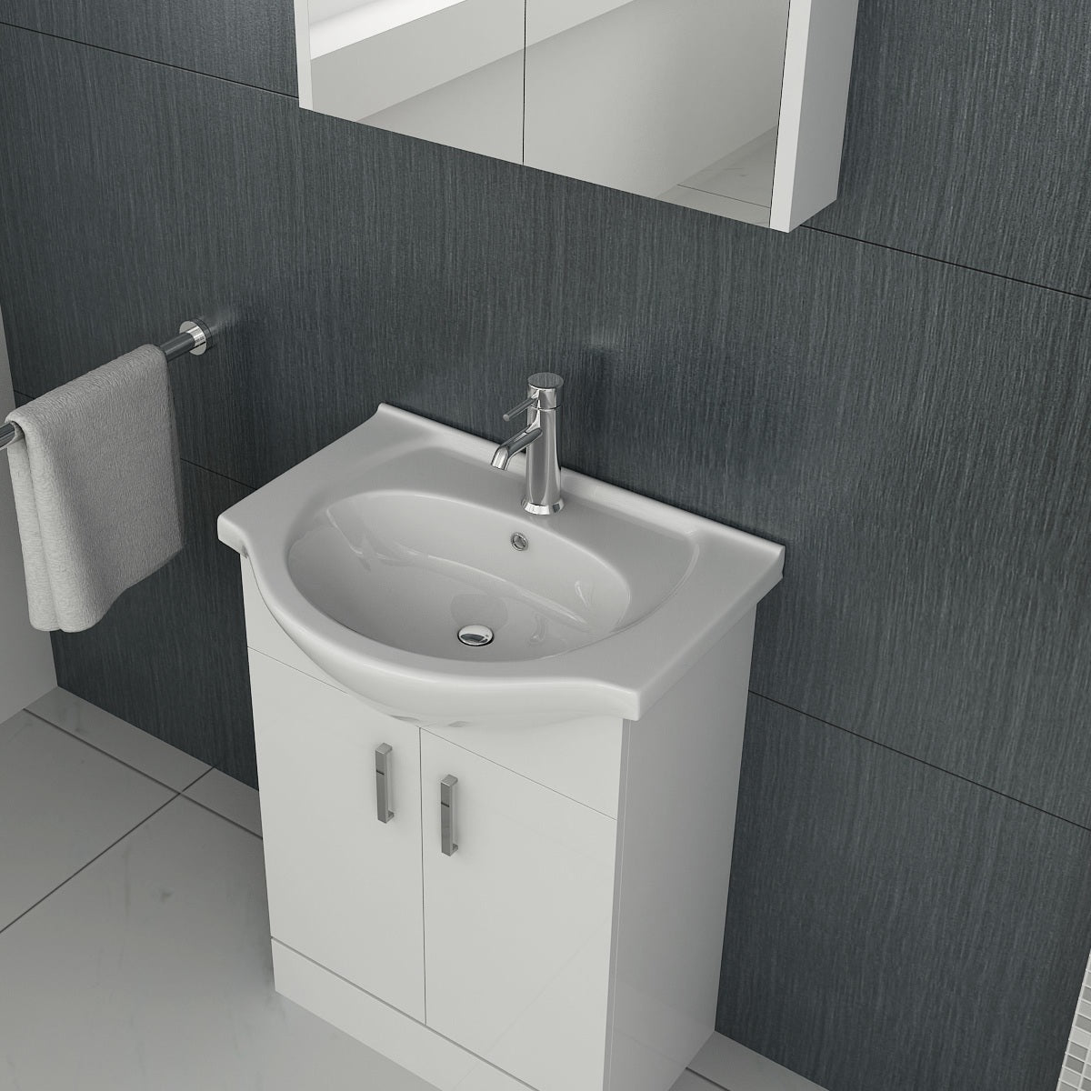 Linx Floorstanding Vanity Unit with Basin - Gloss White