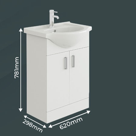 Linx Floorstanding Vanity Unit with Basin - Gloss White