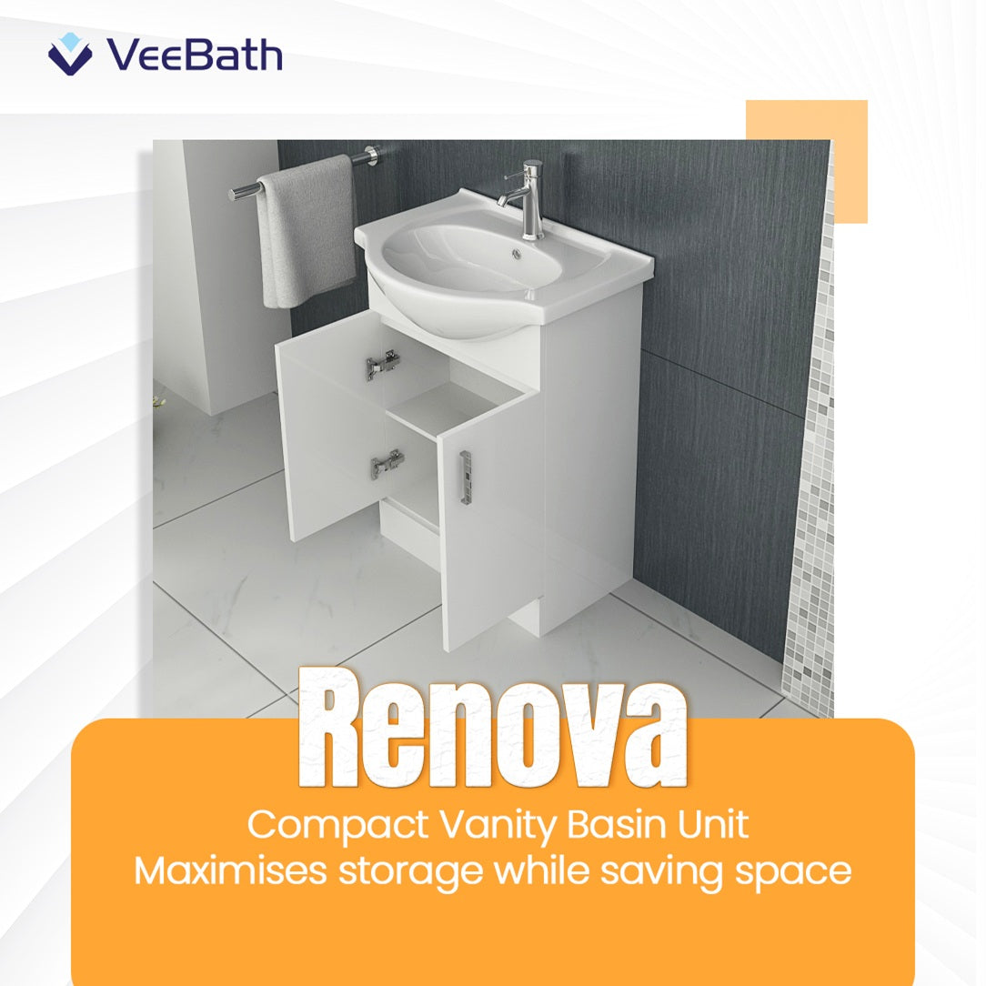 Linx Floorstanding Vanity Unit with Basin - Gloss White