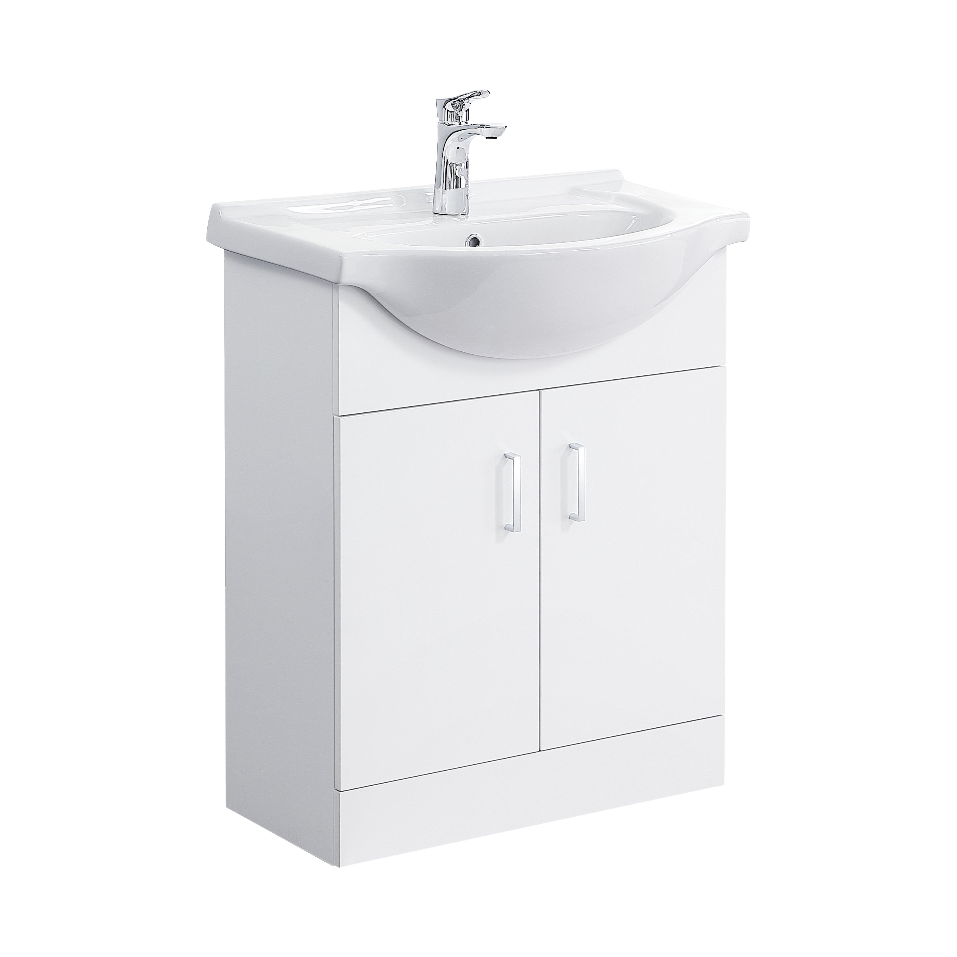 Linx Floorstanding Vanity Unit with Basin - Gloss White