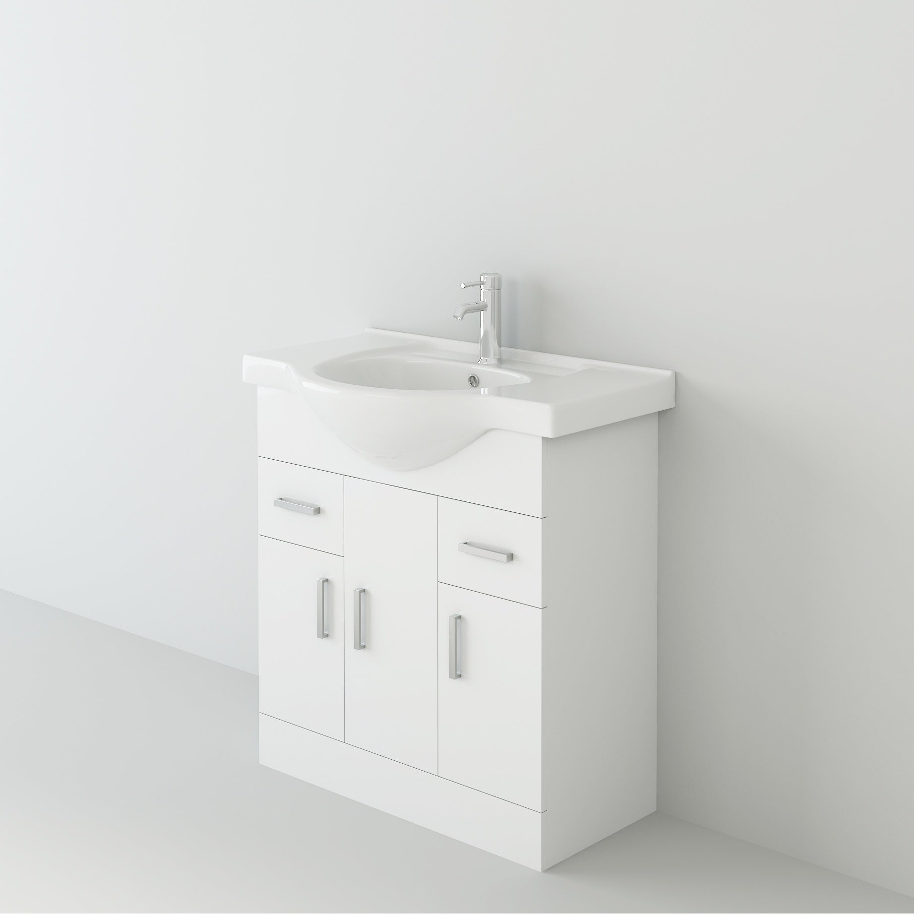 Linx Floorstanding Vanity Unit with Basin - Gloss White