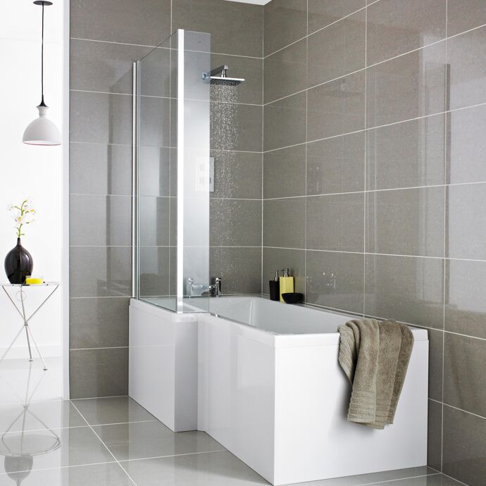 Varese L Shaped Front Bath Panel - White