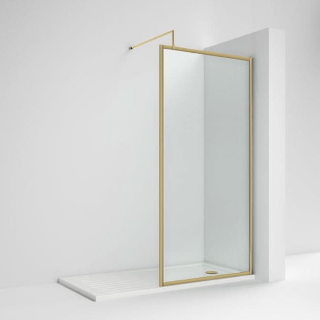 Cubis 8mm Glass Full Outer Framed Wetroom Panel With Support Bar