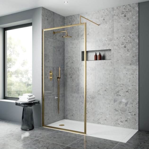Cubis 8mm Glass Full Outer Framed Wetroom Panel With Support Bar