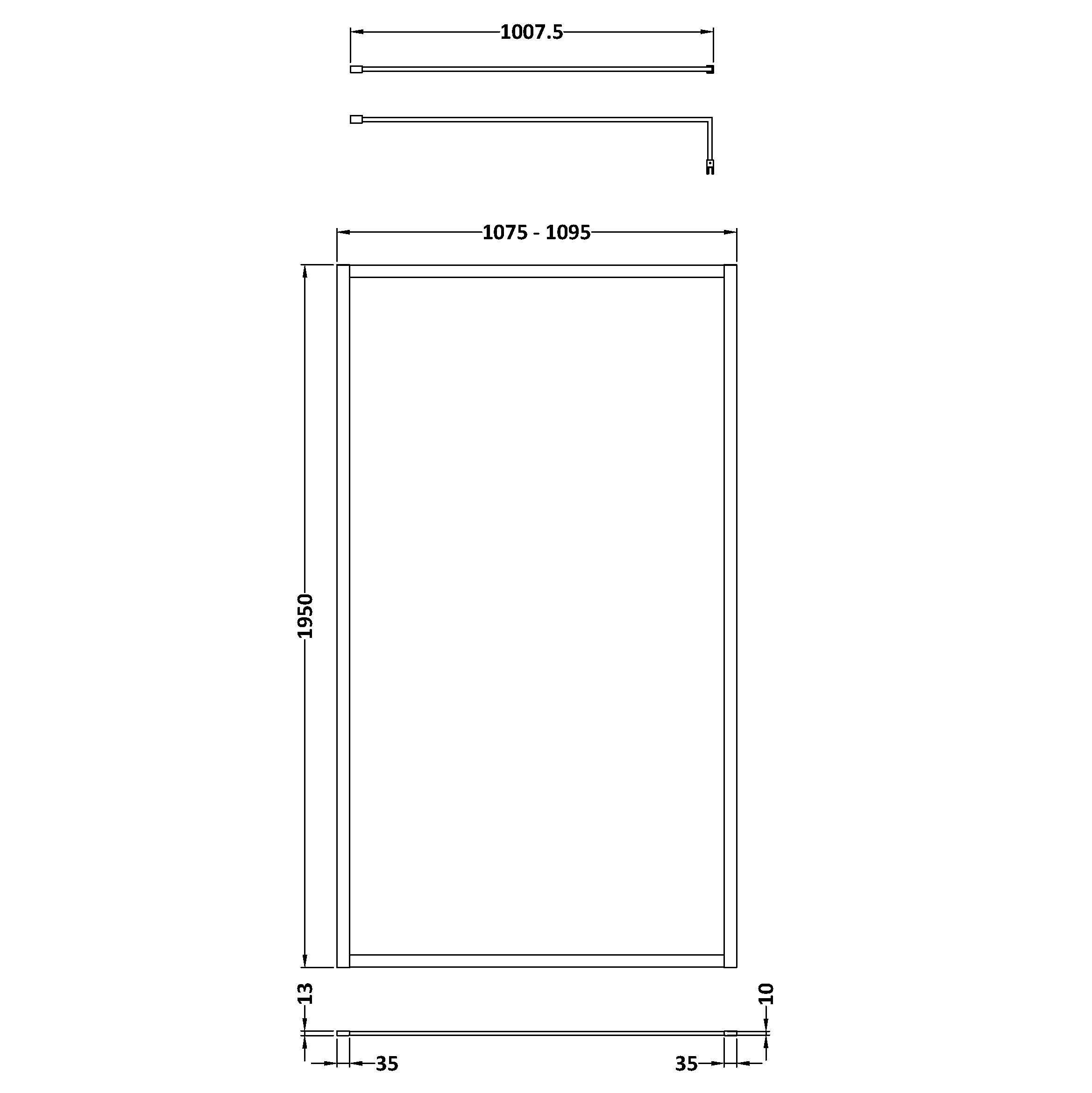 Nexus 8mm Glass Outer Frame Wetroom Panel