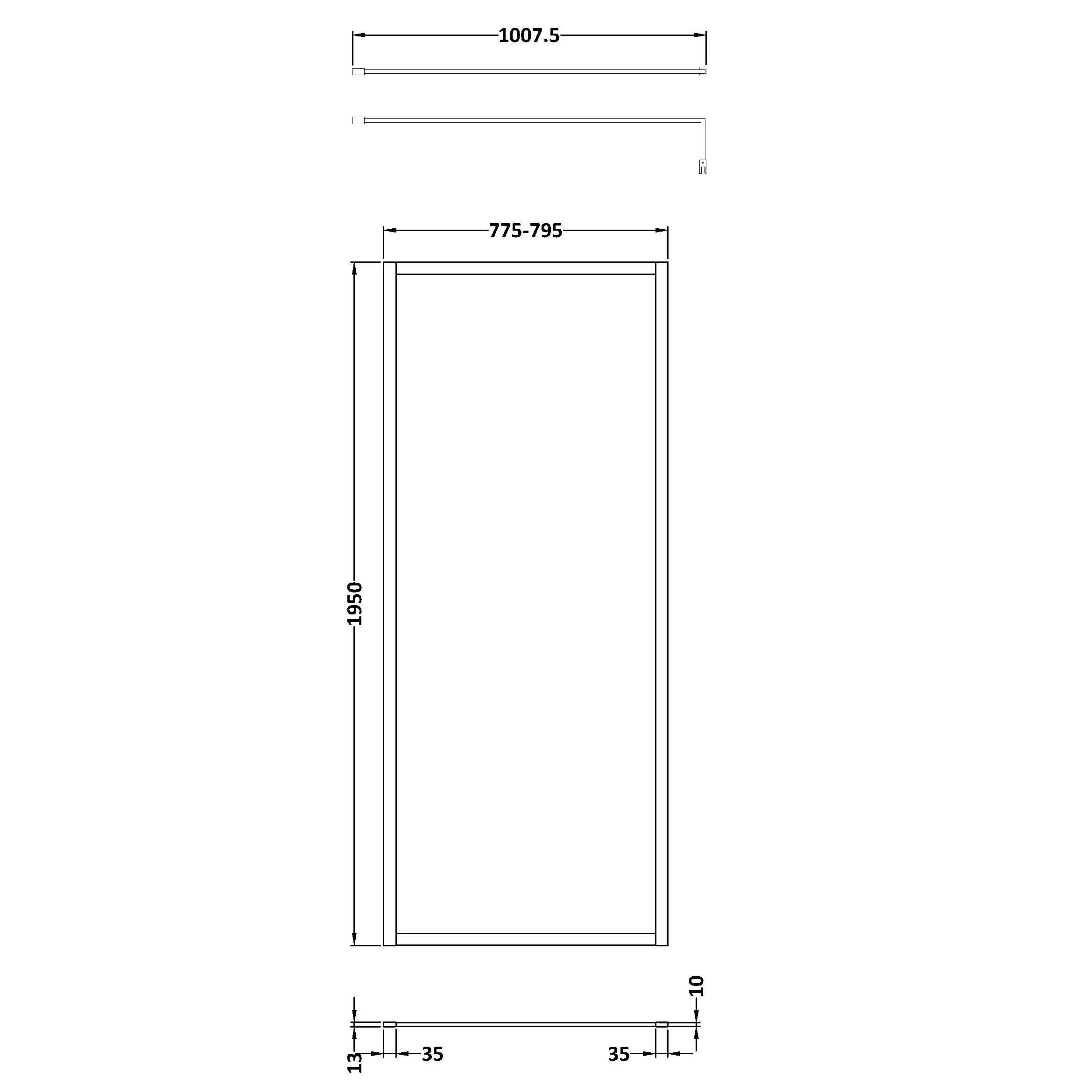 Nexus 8mm Glass Outer Frame Wetroom Panel