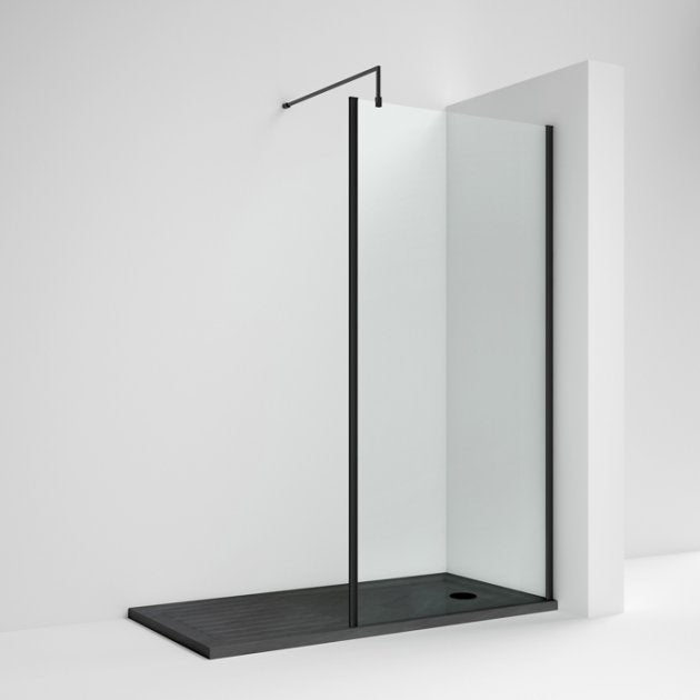 Linear 8mm Glass Outer Framed Wetroom Panel With Support Bar