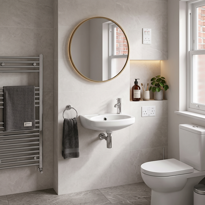 Sydney Cloakroom Wall Hung Basin - 350mm Wide - 1 TH - White