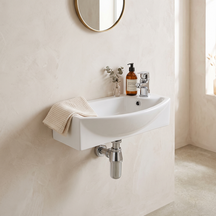 Serenity Cloakroom Wall Hung Basin - 450mm Wide - 1 TH - White