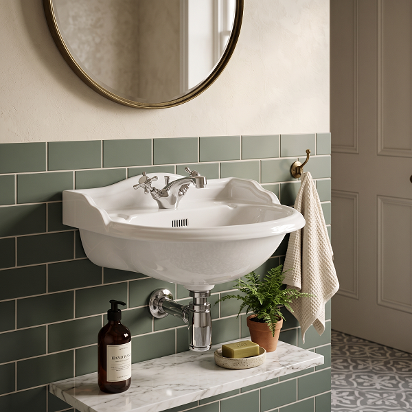 Chiltern Traditional Wall Hung Basin - 500mm Wide - 1 TH - White