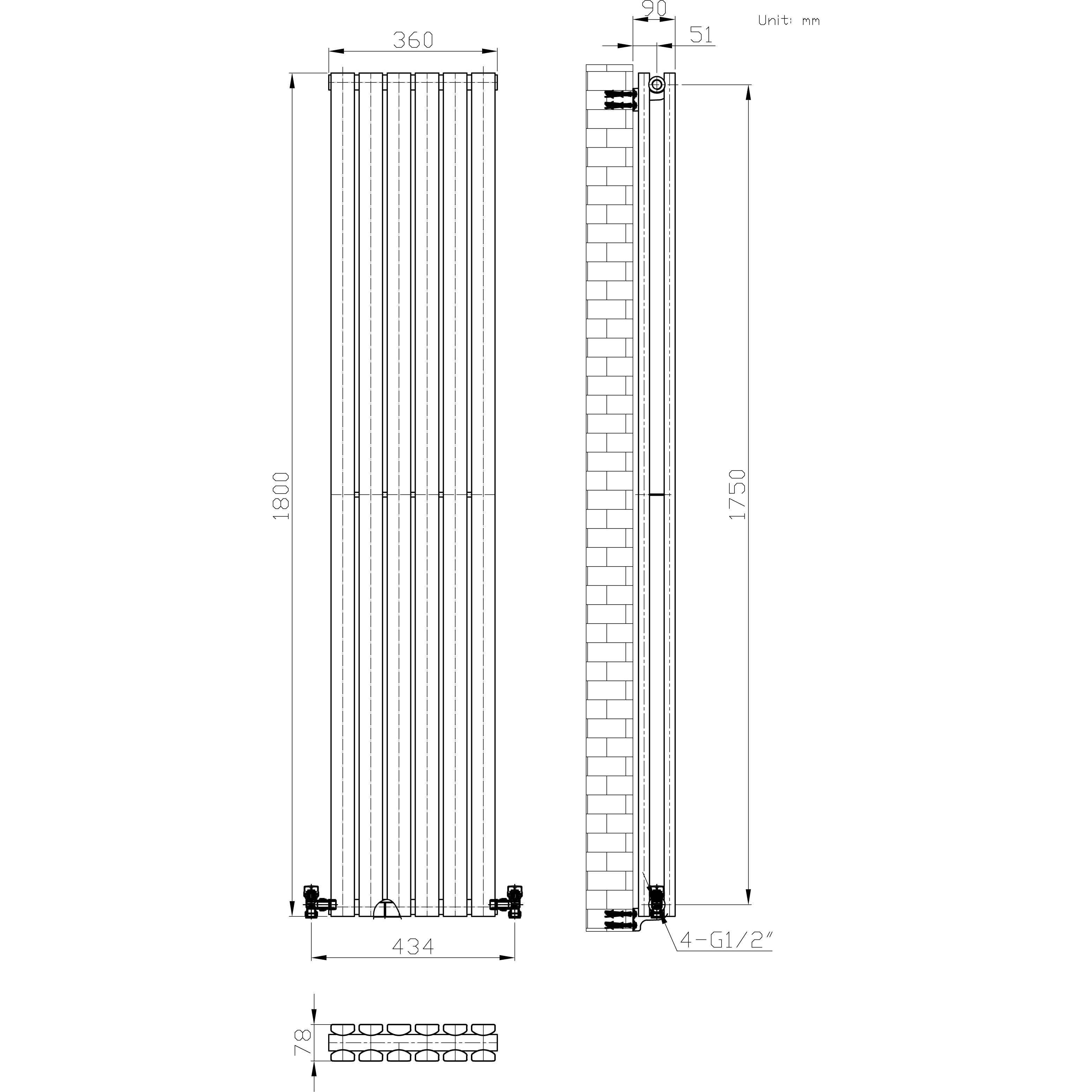 Regalia Vertical Double Flat Panel Radiator