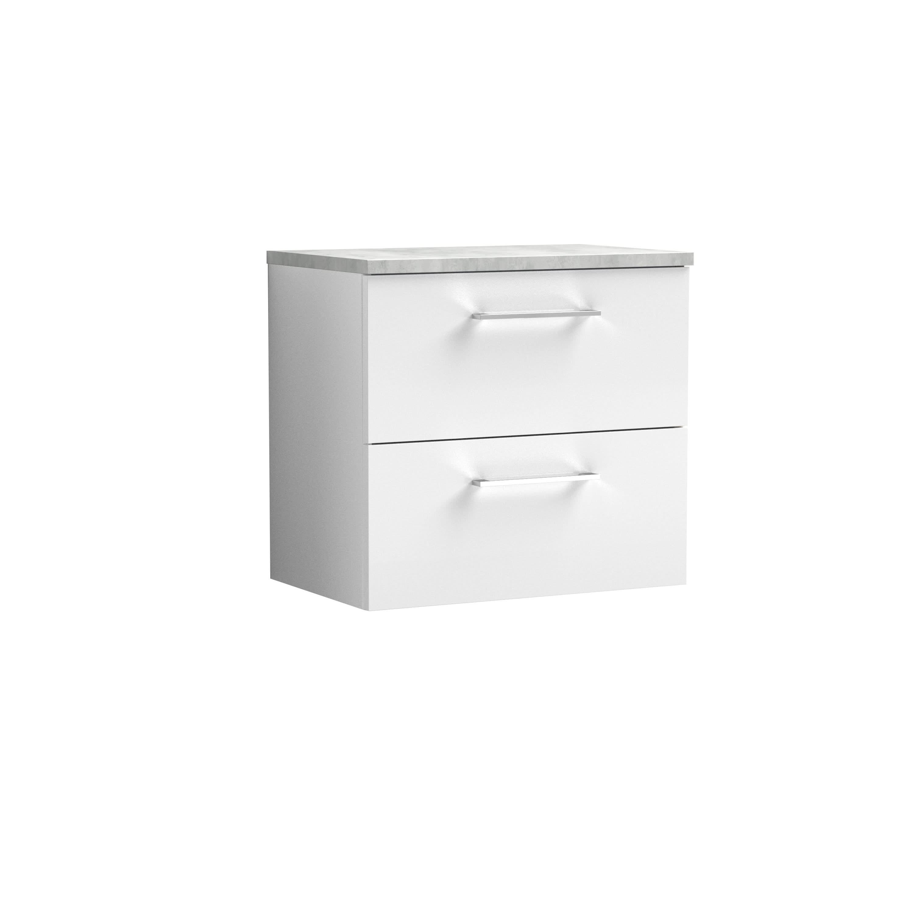 Nuie Arno 2 Drawer Wall Hung Vanity Unit 600mm Wide