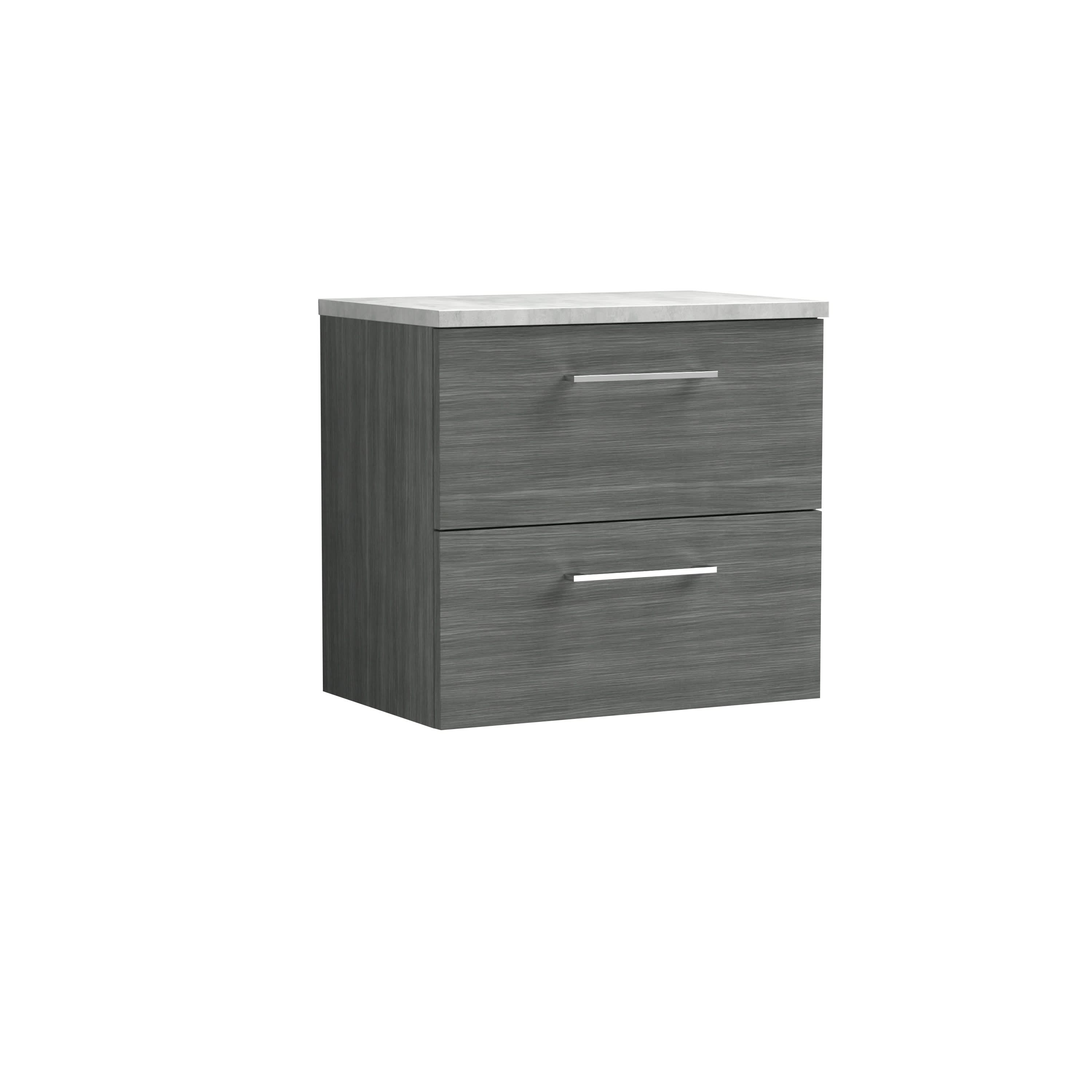 Nuie Arno 2 Drawer Wall Hung Vanity Unit 600mm Wide