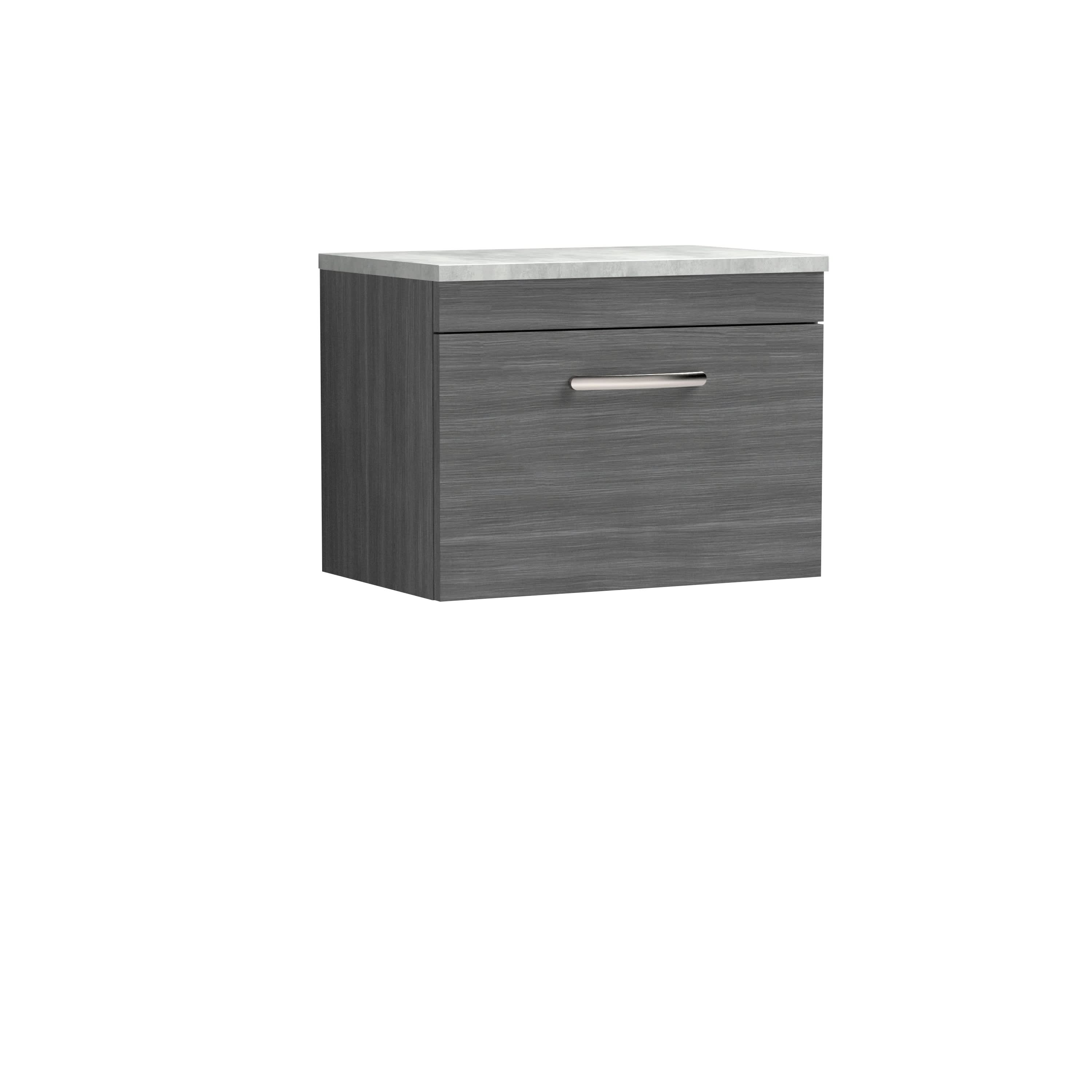 Nuie Athena 1 Drawer Wall Hung Vanity Unit 600mm Wide