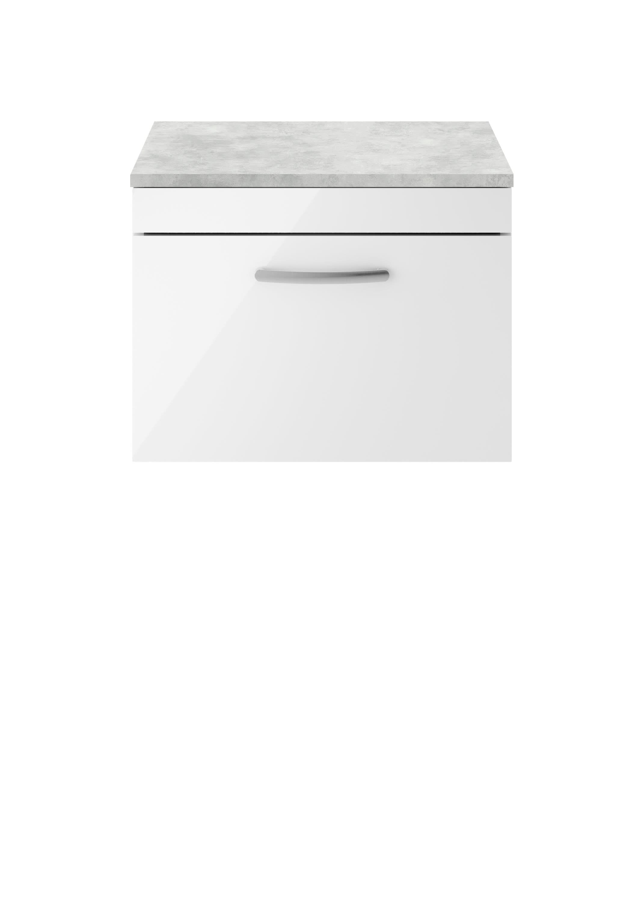 Nuie Athena 1 Drawer Wall Hung Vanity Unit 600mm Wide