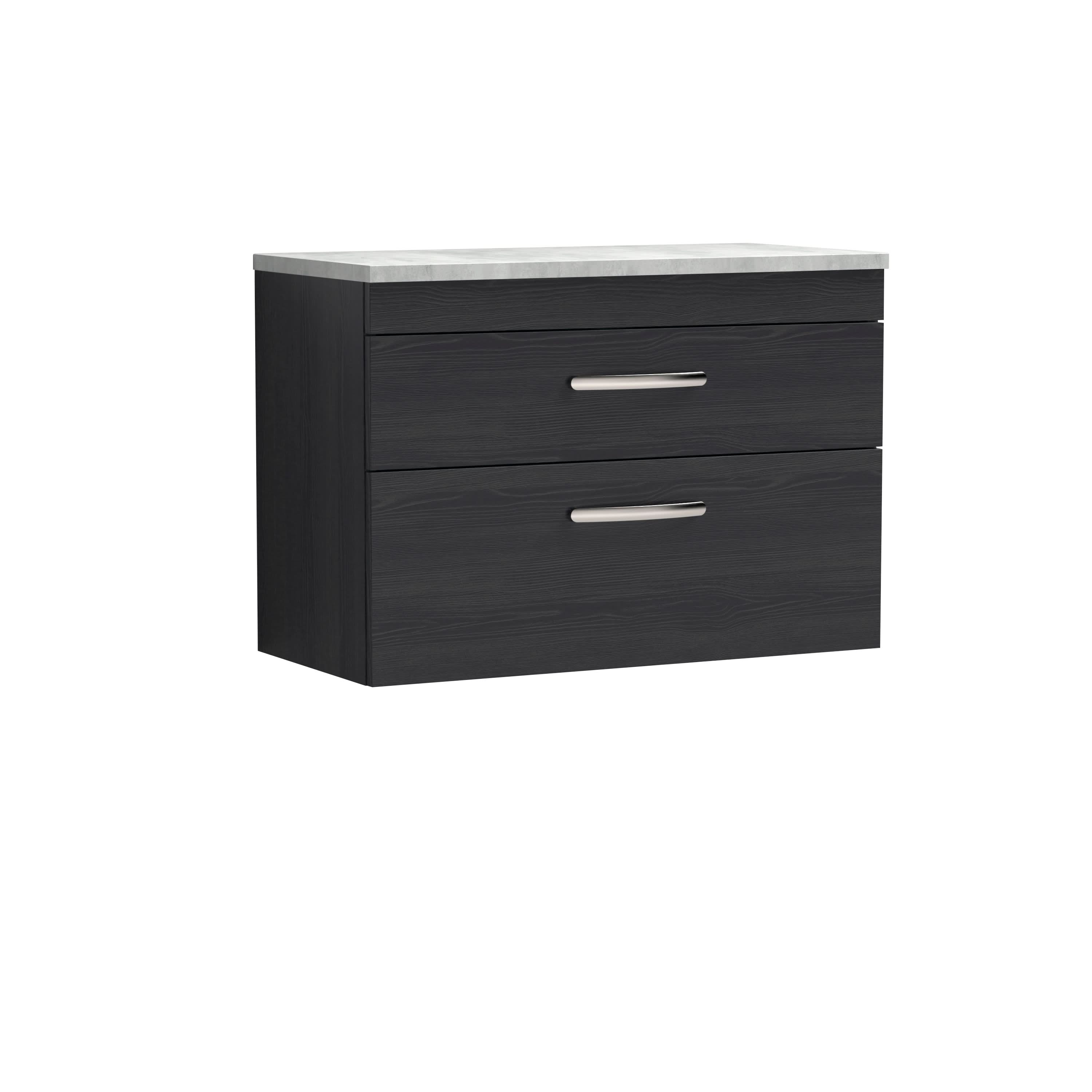 Nuie Athena 2 Drawer Wall Hung Vanity Unit 800mm Wide