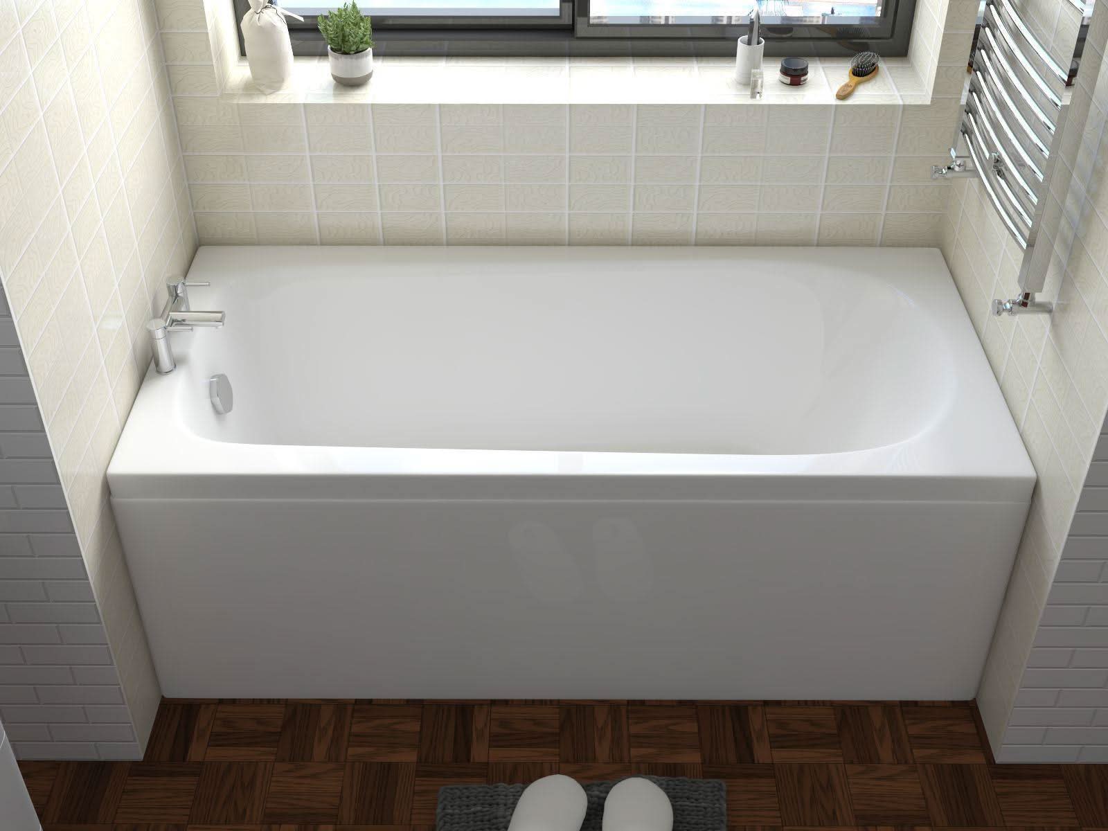 Bath Bathtub Round Single Bathroom Ended Straight Resin White Bathtub Soak