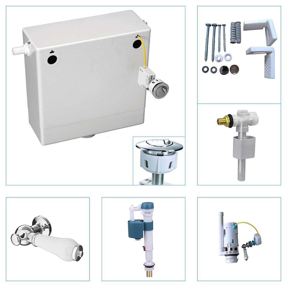 VeeBath Bathroom > Bathroom Accessories Bathroom Handle WC Toilet Cistern Pan Fixings Kit Cistern Valve Push Button WC