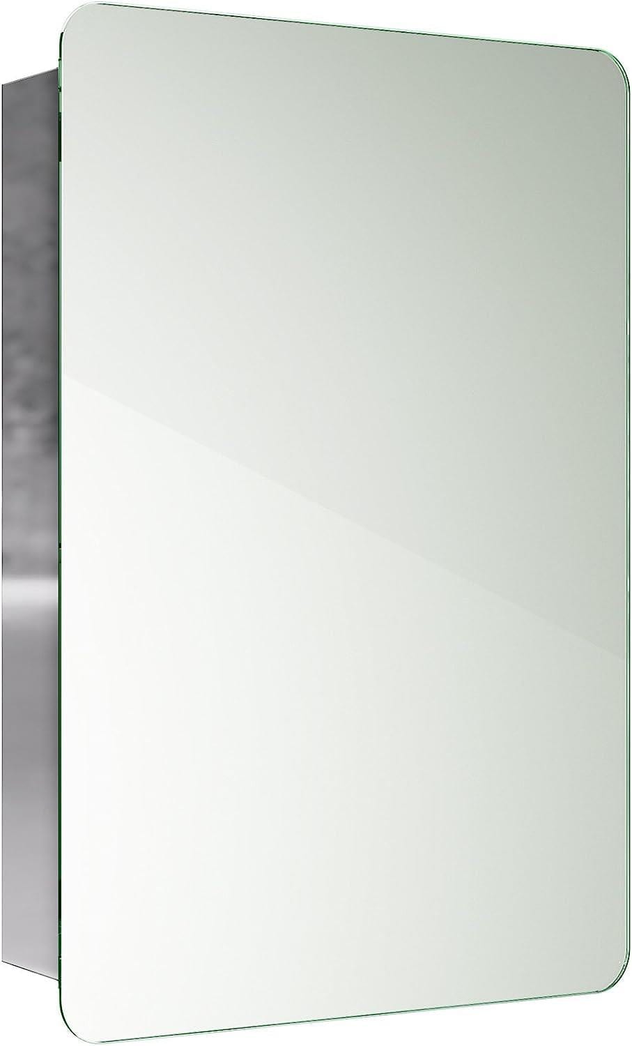 iBathUK Furniture > Mirrors Bathroom Mirror Cabinet Sliding Door Stainless Steel 660 x 460mm