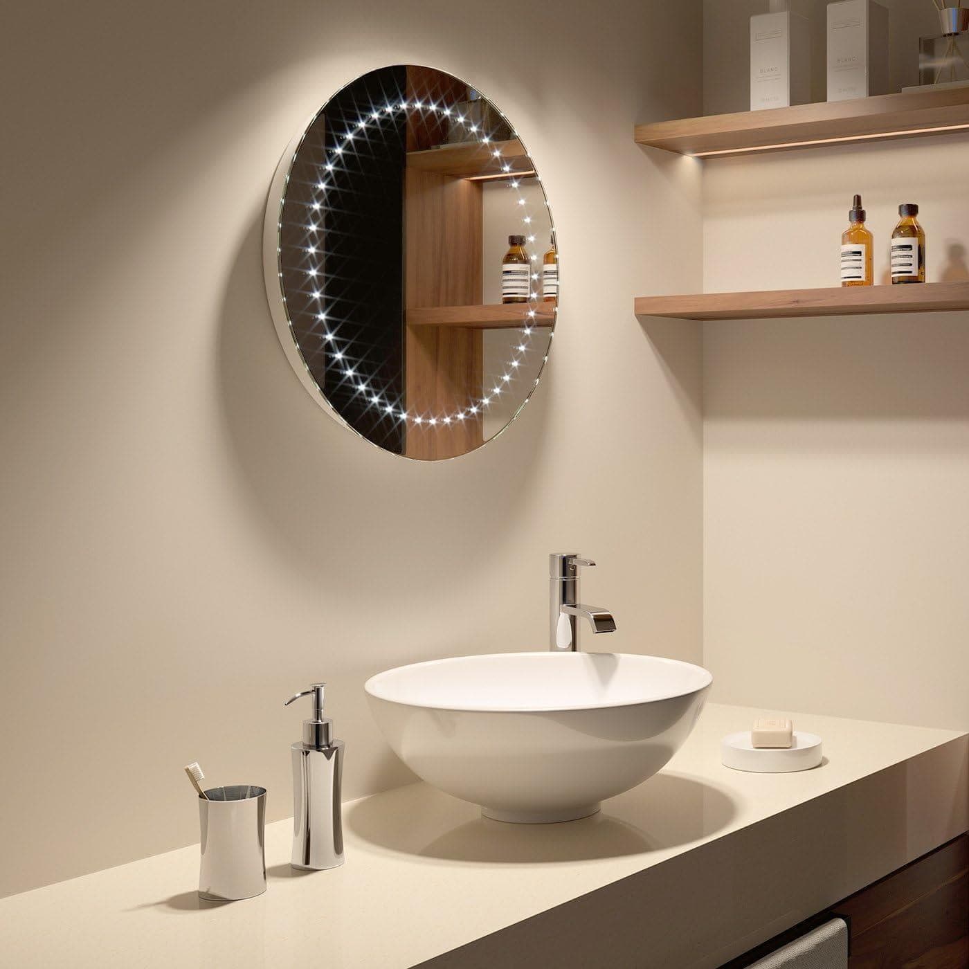 iBathUK Furniture > Mirrors Bathroom Mirror with Led Lights Wall Mounted Illuminated Round 500 x 500mm