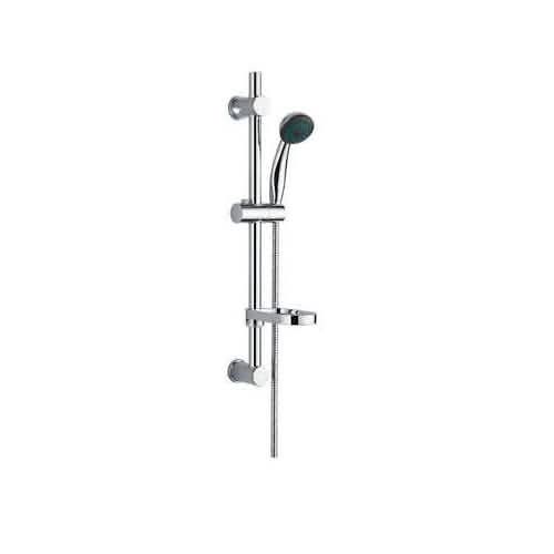 VeeBath Thermostatic Shower Riser Rail Kit with Exposed Mixer & Soap Dish - Chrome