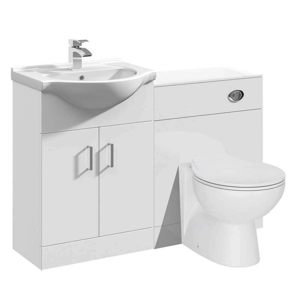 VeeBath Furniture > Combination Vanity Units Combination Vanity Bathroom Furniture Set WC Toilet Unit Pan Cistern - 1150mm