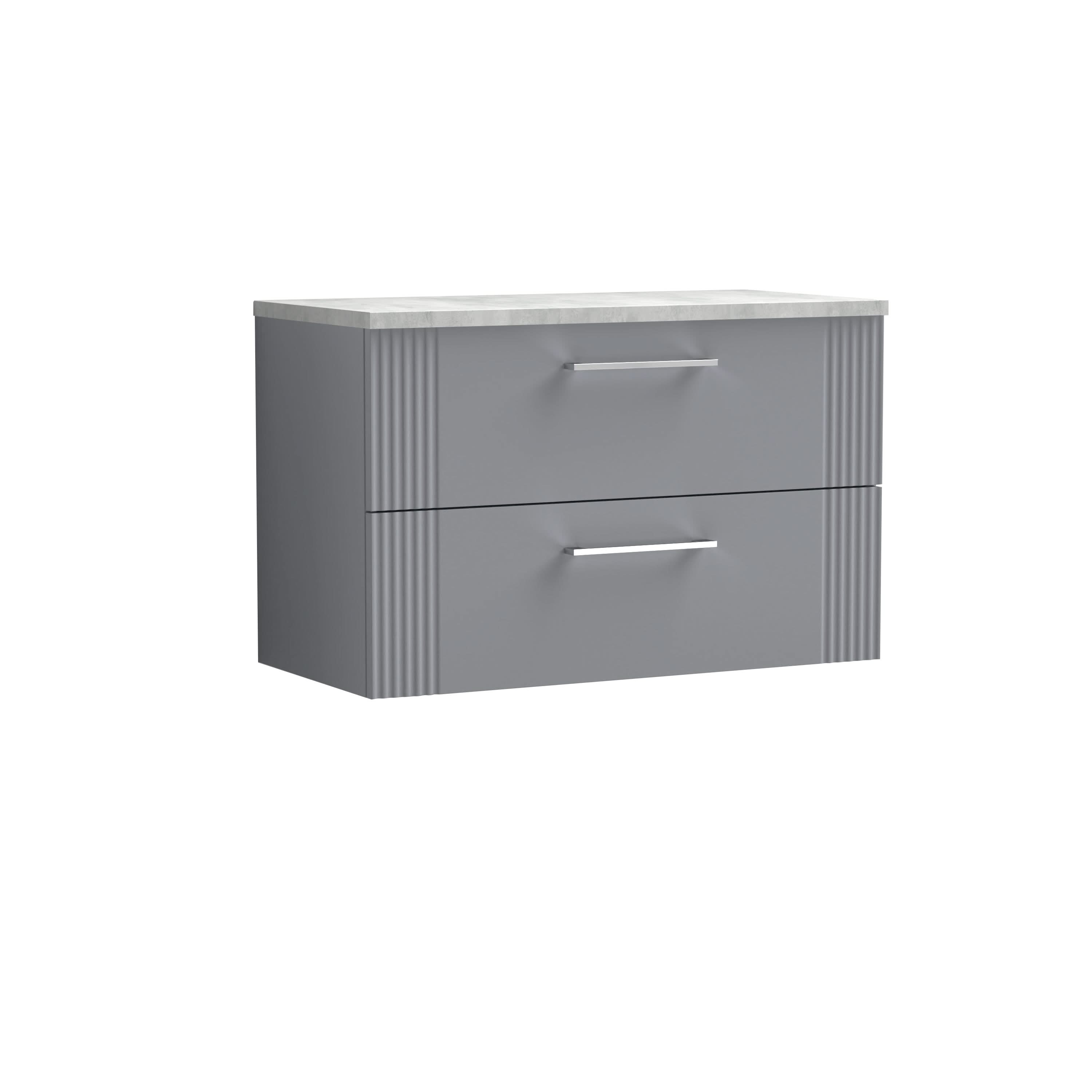 Nuie Deco 2 Drawer Wall Hung Vanity Unit 800mm Wide
