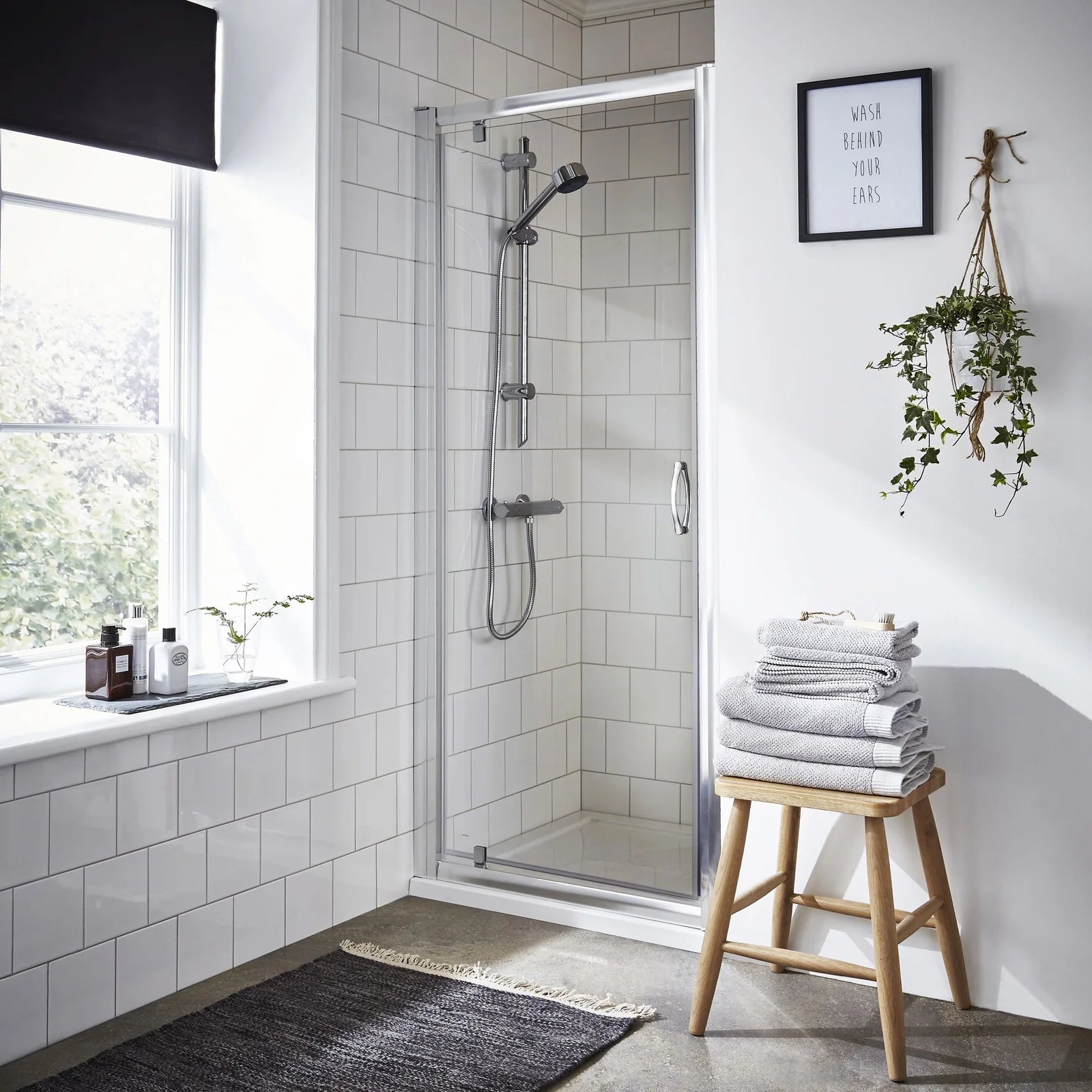 Foundry 5mm Glass Pivot Shower Door - Chrome