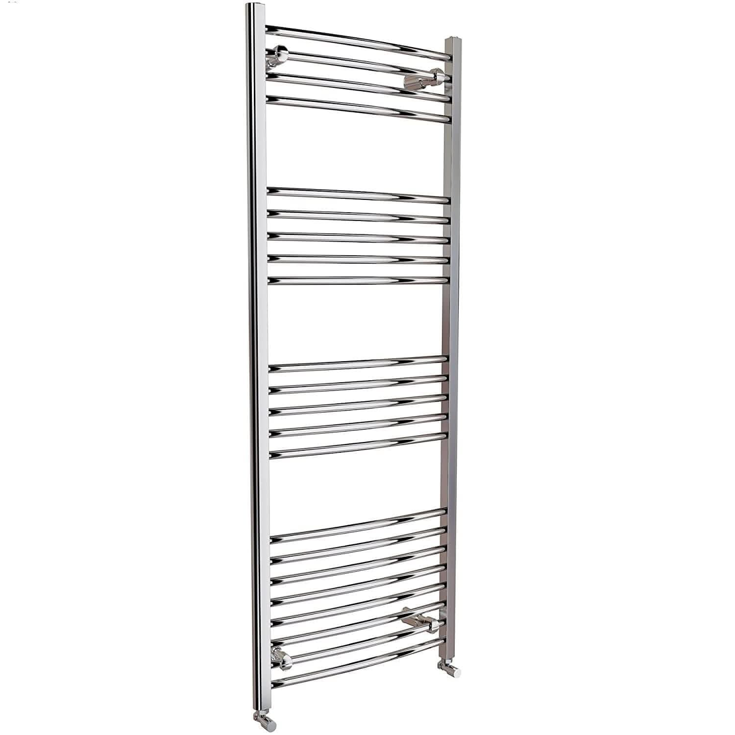 Curved Heated Towel Rail Bathroom Radiator - Chrome