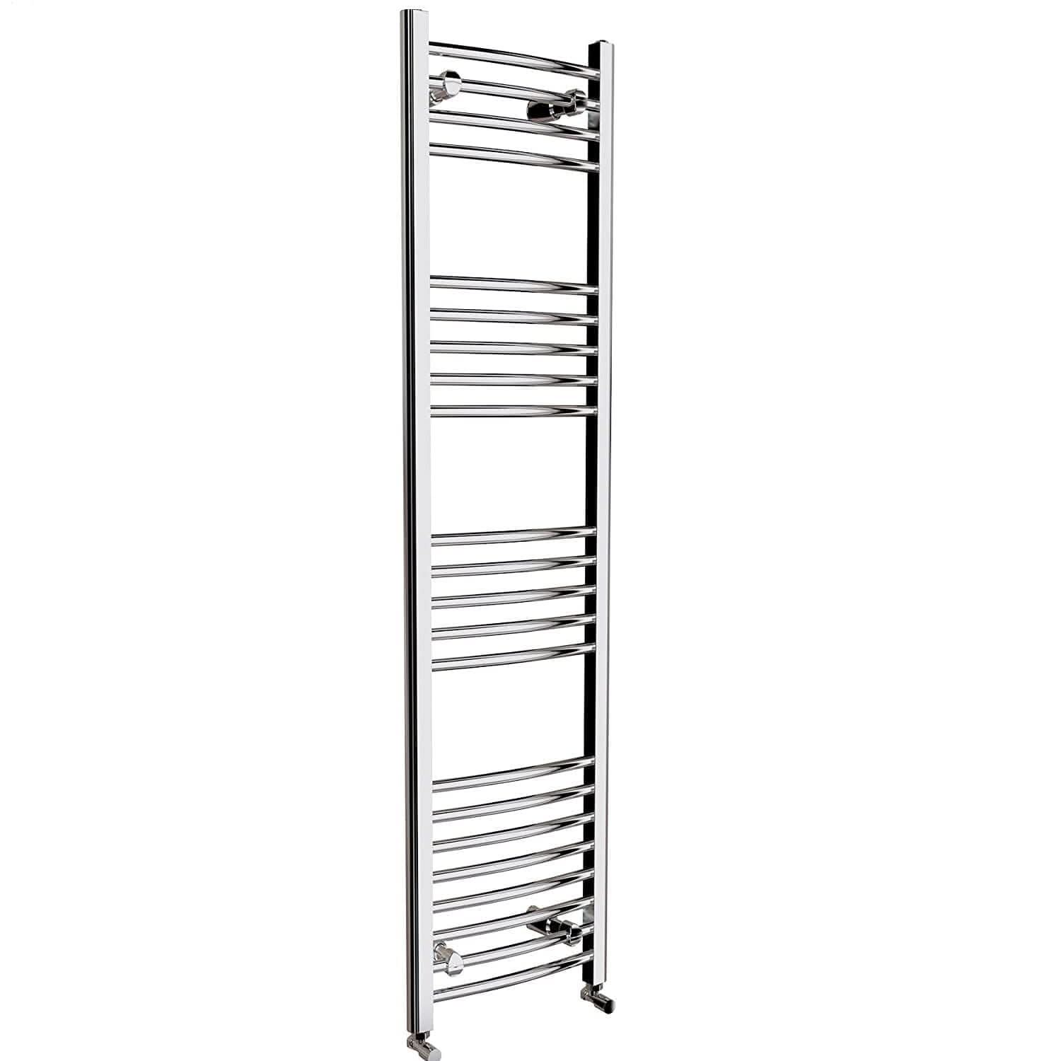 Curved Heated Towel Rail Bathroom Radiator - Chrome