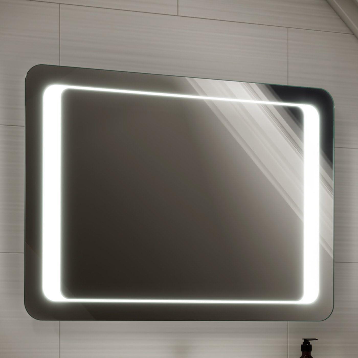 iBathUK 800 x 600mm iBathUK Illuminated Mirror LED Light with Sensor Wall Mounted
