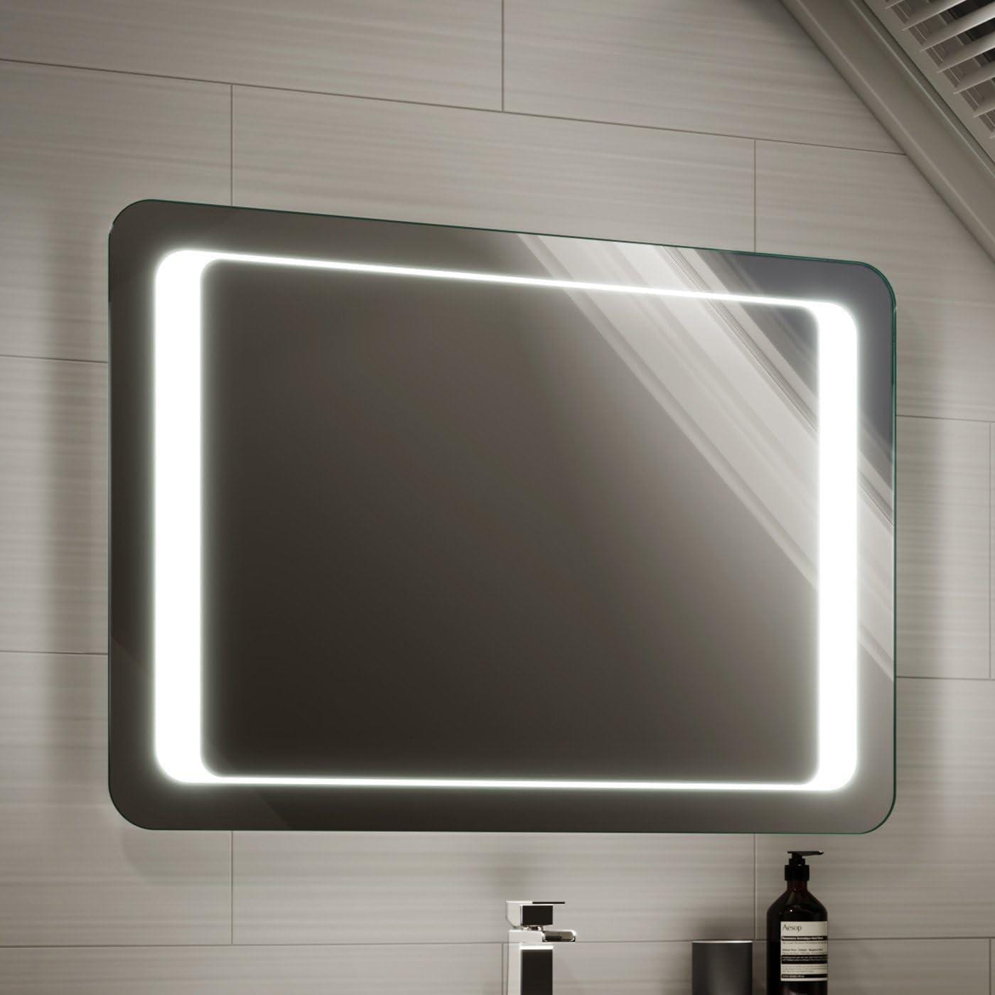 iBathUK 900 x 650mm iBathUK Illuminated Mirror LED Light with Sensor Wall Mounted